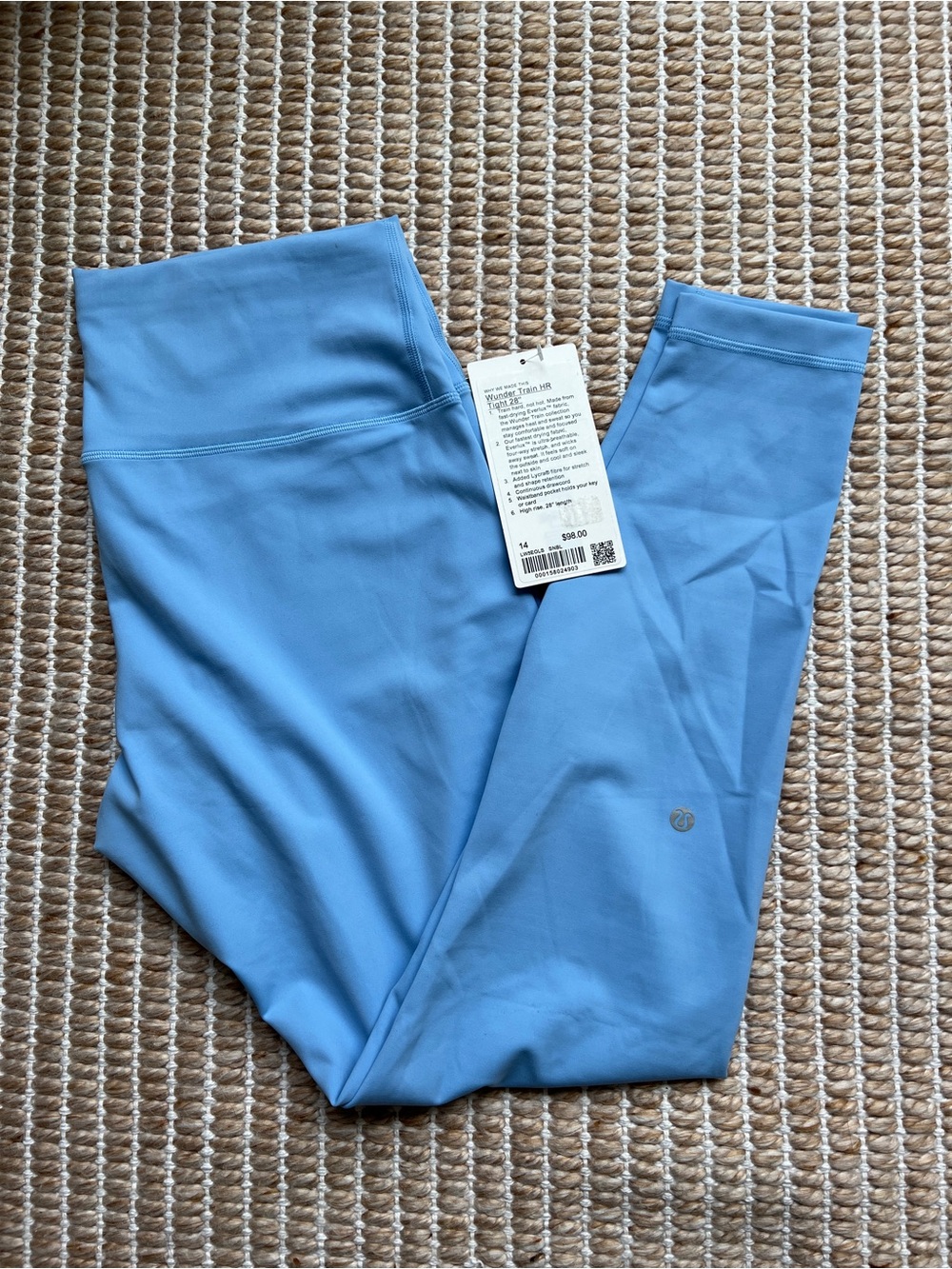 Lululemon Wunder Train HR Leggings 28” Size 14 Sinatra Blue NWT